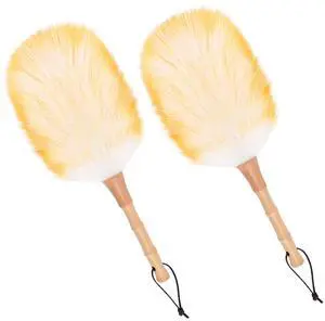 Lambswool Duster for Cleaning with Solid Wooden Handle Leather Hang Strap 14.9 inch Natural Feather Duster for Cleaning Ceiling Fans Window Blinds Computer Furniture(2 Pack) Lambswool Duster for Cleaning with Solid Wooden Handle Leather Hang Strap 14.9 inch Natural Feather Duster for Cleaning Ceiling Fans Window Blinds Computer Furniture(2 Pack)