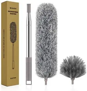 Dusters for Cleaning, 100-inch Extra-Long Cobweb Duster with Extension Pole, Bendable Microfiber Head & Cobweb Brush Washable Ceiling Fan Cleaner Duster Kit for High Ceilings, Corner Dusters for Cleaning, 100-inch Extra-Long Cobweb Duster with Extension Pole, Bendable Microfiber Head & Cobweb Brush Washable Ceiling Fan Cleaner Duster Kit for High Ceilings, Corner