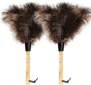 Ostrich Feather Duster 14 inch Feather Duster Fluffy Natural Genuine Ostrich Feathers with Wooden Handle and Eco-Friendly Reusable Handheld Ostrich Feather Duster for Cleaning Supplies Ostrich Feather Duster 14 inch Feather Duster Fluffy Natural Genuine Ostrich Feathers with Wooden Handle and Eco-Friendly Reusable Handheld Ostrich Feather Duster for Cleaning Supplies