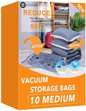 Vacuum Storage Bags, Space Saver Seal Bags For Clothing, Travel Luggage,Blankets, Comforters, Pillows, Clothes Storage.10 Medium Vacuum Storage Bags, Space Saver Seal Bags For Clothing, Travel Luggage,Blankets, Comforters, Pillows, Clothes Storage.10 Medium