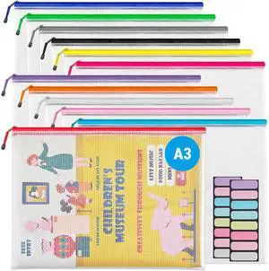 A3 (16.5x12.6 in, 12 Pcs) Mesh Zipper Pouch, 12 Colors Extra Large Zipper Bags, Waterproof File Pouches for Office Supplies, Puzzles, Board Game, School, Travel Accessories & Craft Projects A3 (16.5x12.6 in, 12 Pcs) Mesh Zipper Pouch, 12 Colors Extra Large Zipper Bags, Waterproof File Pouches for Office Supplies, Puzzles, Board Game, School, Travel Accessories & Craft Projects