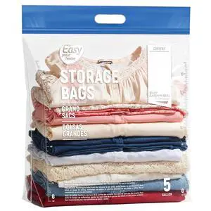 5PCS 5 Gallon Zipper Lock Plastic Bags with Handle and bottom,18"x23"+7",Extra Large Size Reusable Storage Bag with Double Zip for Clothing,Travel,Moving,Beach,BPA-Free,3-Mil Thick 5PCS 5 Gallon Zipper Lock Plastic Bags with Handle and bottom,18"x23"+7",Extra Large Size Reusable Storage Bag with Double Zip for Clothing,Travel,Moving,Beach,BPA-Free,3-Mil Thick