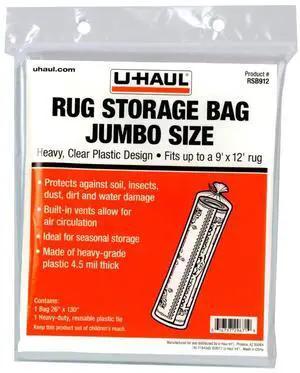 Jumbo Rug Storage Bag (Fits Rugs up to 9' x 12') - Protection for Jumbo Rolled Rug - 26" x 130" (1-Pack) Jumbo Rug Storage Bag (Fits Rugs up to 9' x 12') - Protection for Jumbo Rolled Rug - 26" x 130" (1-Pack)