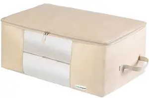 Comforter Storage Bag - Folding Organizer bag for King/Queen Comforters, Pillows, Blankets, Bedding/Quilt, Blanket, Duvet, Large Collapsible Organizers, 24"x14"x11" (Beige, 1-Pack) Comforter Storage Bag - Folding Organizer bag for King/Queen Comforters, Pillows, Blankets, Bedding/Quilt, Blanket, Duvet, Large Collapsible Organizers, 24"x14"x11" (Beige, 1-Pack)