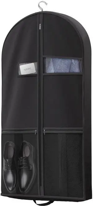 43" Travel Garment Bag with Accessories Zipper Pocket, Heavy Duty Suit Bag for Suits, Tuxedos, Dresses, Coats, Black, 1 pack 43" Travel Garment Bag with Accessories Zipper Pocket, Heavy Duty Suit Bag for Suits, Tuxedos, Dresses, Coats, Black, 1 pack