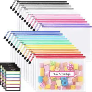 24 Pack Mesh Zipper Pouch with Sticky Labels, A4 Mesh Bags, Sturdy Letter Size File Folders Organizer, Office School Classroom Teacher Supplies, Toy Storage Bag Board Game Puzzles Organization 24 Pack Mesh Zipper Pouch with Sticky Labels, A4 Mesh Bags, Sturdy Letter Size File Folders Organizer, Office School Classroom Teacher Supplies, Toy Storage Bag Board Game Puzzles Organization