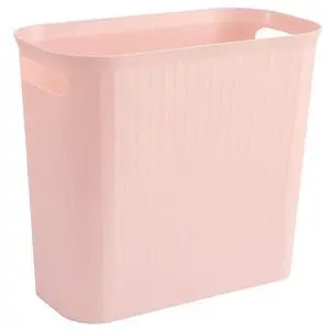 Small Trash Can, 3.5 Gallon Garbage Can Slim Waste Basket Plastic Trash Bin Container with Handles for Bathroom, Bedroom, Office, Home, Dorm Room, Kitchen, Rectangular, Rosette Pink Small Trash Can, 3.5 Gallon Garbage Can Slim Waste Basket Plastic Trash Bin Container with Handles for Bathroom, Bedroom, Office, Home, Dorm Room, Kitchen, Rectangular, Rosette Pink