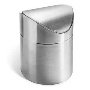 Mini Trash Can with Lid, 1.5L Small Garbage Bin Brushed Stainless Steel Desk Trash Can for Bathroom, Office, Kitchen, Coffee Table, and Countertop Use Mini Trash Can with Lid, 1.5L Small Garbage Bin Brushed Stainless Steel Desk Trash Can for Bathroom, Office, Kitchen, Coffee Table, and Countertop Use