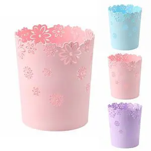 Mini Wastebasket 1 Gallons Small Pink Trash can Office Plastic Garbage Can for Bathroom Vanity, Desktop, Office or Kids Rooms (Pink, Mini) Mini Wastebasket 1 Gallons Small Pink Trash can Office Plastic Garbage Can for Bathroom Vanity, Desktop, Office or Kids Rooms (Pink, Mini)