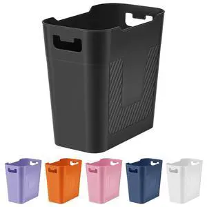 Cute Small Black Trash Can Wastebasket 2.2 Gallon Plastic Garbage Can Waste Basket for Narrow Spaces Bathrooms Laundry Room Kitchens Offices Kids Rooms (Black) Cute Small Black Trash Can Wastebasket 2.2 Gallon Plastic Garbage Can Waste Basket for Narrow Spaces Bathrooms Laundry Room Kitchens Offices Kids Rooms (Black)