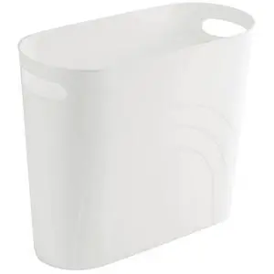 Small Trash Can, 3.5 Gallon Slim Garbage Can Plastic Waste Basket with Handles Container Bin for Narrow Spaces Bathroom, Bedroom, Kitchen, Office at Home, White Small Trash Can, 3.5 Gallon Slim Garbage Can Plastic Waste Basket with Handles Container Bin for Narrow Spaces Bathroom, Bedroom, Kitchen, Office at Home, White
