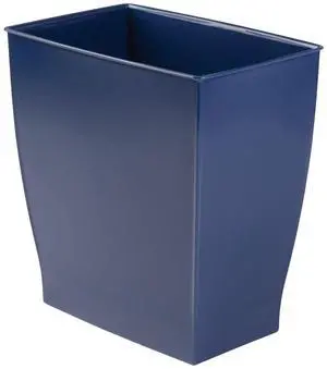 Small Plastic Bathroom Trash Can, Navy Blue Small Plastic Bathroom Trash Can, Navy Blue