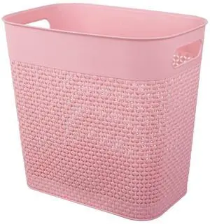 Plastic Trash Can Wastebasket, Garbage Container Basket for Bathrooms, Kitchens, Offices, Kids Rooms (Pink, 3 Gallon), 1 Pack Plastic Trash Can Wastebasket, Garbage Container Basket for Bathrooms, Kitchens, Offices, Kids Rooms (Pink, 3 Gallon), 1 Pack