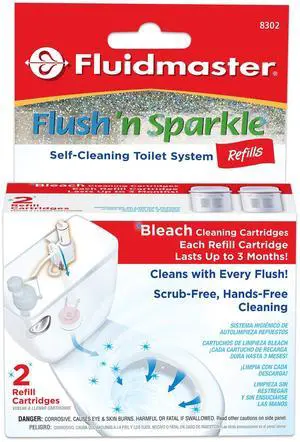 Flush 'n Sparkle Automatic Toilet Bowl Cleaning System Refills, Bleach 2-Pack Flush 'n Sparkle Automatic Toilet Bowl Cleaning System Refills, Bleach 2-Pack
