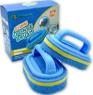 2-Piece Cleaning Brush for Bathroom Kitchen Bathtub Toilet Cleaner All Purpose Shower Sponge Scrubbing Brush with Ergonomic Handle 2-Piece Cleaning Brush for Bathroom Kitchen Bathtub Toilet Cleaner All Purpose Shower Sponge Scrubbing Brush with Ergonomic Handle