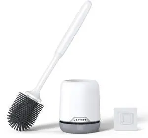 Silicone Toilet Brush and Holder, Bathroom Cleaner Brush Set, Non-Slip Handle Toilet Bowl Brush with TPR Soft Bristle, Wall Mounted/Floor Standing Silicone Toilet Brush and Holder, Bathroom Cleaner Brush Set, Non-Slip Handle Toilet Bowl Brush with TPR Soft Bristle, Wall Mounted/Floor Standing