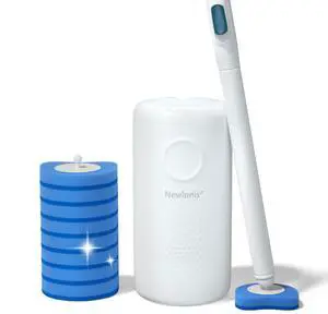 Disposable Toilet Brush with 8 Refills, Wall-Mounted Toilet Bowl Cleaning Wand, Toilet Brush with Holder Disposable Toilet Brush with 8 Refills, Wall-Mounted Toilet Bowl Cleaning Wand, Toilet Brush with Holder