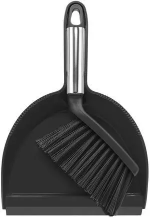Mini Broom and Dustpan Set, Small Dust Pan and Brush Set with Handle Dustpan Teeth for Cleaning Hair Suitable for Office Desks Drawers Sofas Outdoor Camping, Black Mini Broom and Dustpan Set, Small Dust Pan and Brush Set with Handle Dustpan Teeth for Cleaning Hair Suitable for Office Desks Drawers Sofas Outdoor Camping, Black
