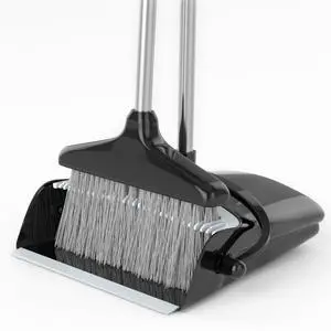 Broom with Dustpan Combo Set 54" Long Handle Angle Broom and Dust Pan for Home Office Cleaning Sweeping (Black and Grey) Broom with Dustpan Combo Set 54" Long Handle Angle Broom and Dust Pan for Home Office Cleaning Sweeping (Black and Grey)