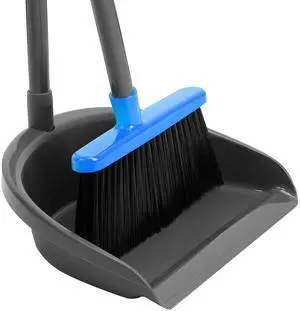 Broom and Dustpan Set Long Handle Broom with Upright Standing Dust pan for Indoor Outdoor Home Kitchen Office Floor Cleaning Broom and Dustpan Set Long Handle Broom with Upright Standing Dust pan for Indoor Outdoor Home Kitchen Office Floor Cleaning