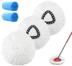 3 Pack Microfiber Mop Replacement Heads Spin Mop Refills Easy Cleaning Mop Head Replacement Includes 2 Extra Microfiber Cloths 3 Pack Microfiber Mop Replacement Heads Spin Mop Refills Easy Cleaning Mop Head Replacement Includes 2 Extra Microfiber Cloths