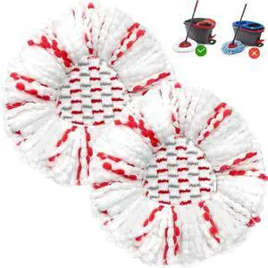 2 Pack Mop Heads Replacements - 40% More Cleaning Power, Spin Mop Heads Replacements for O Cedar Easy Wring 1-Tank System, Deep Cleaning, Microfiber and Machine Washable 2 Pack Mop Heads Replacements - 40% More Cleaning Power, Spin Mop Heads Replacements for O Cedar Easy Wring 1-Tank System, Deep Cleaning, Microfiber and Machine Washable