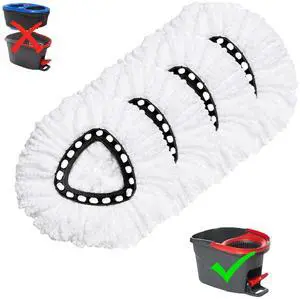 4 Pack Mop Replacement Heads for O-Ceda EasyWrin Spin Mop, Microfiber Spin Mop Refills, Easy Cleaning Mop Head Replacement 4 Pack Mop Replacement Heads for O-Ceda EasyWrin Spin Mop, Microfiber Spin Mop Refills, Easy Cleaning Mop Head Replacement