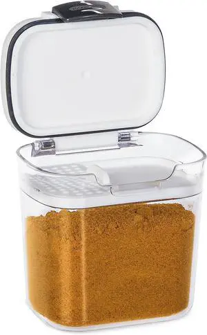 Mini Spice & Herb Storage Container 1.5 Cups, Airtight, Clear Plastic for Baking Soda, Powder, and Snacks Mini Spice & Herb Storage Container 1.5 Cups, Airtight, Clear Plastic for Baking Soda, Powder, and Snacks
