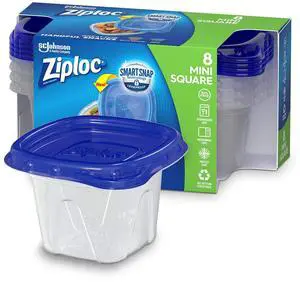 Food Storage Meal Prep Containers Reusable for Kitchen Organization, Smart Snap Technology, Dishwasher Safe, Mini Square, 8 Count Food Storage Meal Prep Containers Reusable for Kitchen Organization, Smart Snap Technology, Dishwasher Safe, Mini Square, 8 Count