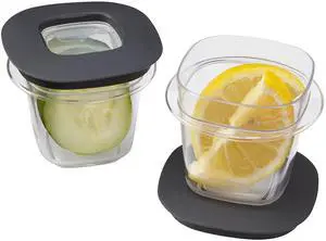 Premier Easy Find Lids Food Storage Containers, 0.5 Cup, Gray, 2 Count Premier Easy Find Lids Food Storage Containers, 0.5 Cup, Gray, 2 Count