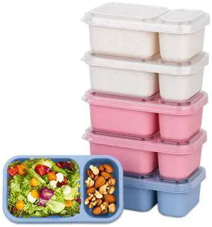 6Pack 2-Compartment Reusable Snack Containers with Lids, Wheat Straw Reusable Snack Packs for Meal Prep Food Storage On-the-Go Snacking 6Pack 2-Compartment Reusable Snack Containers with Lids, Wheat Straw Reusable Snack Packs for Meal Prep Food Storage On-the-Go Snacking