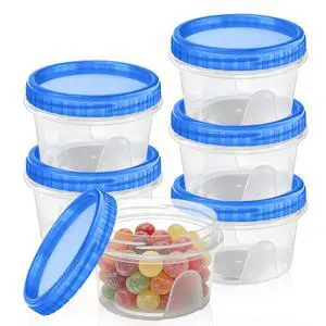 6 Pack Freezer Containers with Screw On Lids, 12 Oz Stackable Reusable Plastic Storage Container, Airtight Plastic Food Storage Containers with Twist Top Lids for Food Soup Jello Sauce 6 Pack Freezer Containers with Screw On Lids, 12 Oz Stackable Reusable Plastic Storage Container, Airtight Plastic Food Storage Containers with Twist Top Lids for Food Soup Jello Sauce