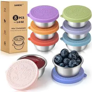 8 Pack - 1.6 Oz Small Salad Dressing Containers To Go, Leakproof Condiment Containers with Lids Reusable Stainless Steel Sauce Cups for Lunch Boxes Kitchen Storage Picnics Travel Meal Prep 8 Pack - 1.6 Oz Small Salad Dressing Containers To Go, Leakproof Condiment Containers with Lids Reusable Stainless Steel Sauce Cups for Lunch Boxes Kitchen Storage Picnics Travel Meal Prep