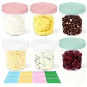 6 Pack 3.4oz Food Storage Containers, Plastic Containers with Twist Top Lid, Reusable Dishwasher Freezer Safe Airtight, Takeout Container - Ideal for Soup and More 6 Pack 3.4oz Food Storage Containers, Plastic Containers with Twist Top Lid, Reusable Dishwasher Freezer Safe Airtight, Takeout Container - Ideal for Soup and More