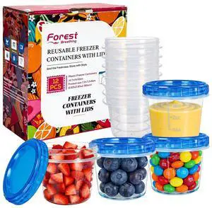 12 Pack 4oz Small Freezer Storage Containers with Twist Top Lids Airtight, Mini Reusable Plastic Food Storage Containers with Lids for Snack Condiment Salad Dressings Sauces Soup, Condiment Sauce Cups 12 Pack 4oz Small Freezer Storage Containers with Twist Top Lids Airtight, Mini Reusable Plastic Food Storage Containers with Lids for Snack Condiment Salad Dressings Sauces Soup, Condiment Sauce Cups