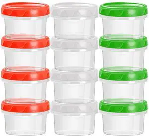 2 oz Plastic Containers with Lids Small Salad Dressing Container To Go Condiment Sauce Dipping Cups Jar Airtight,12-pack 2 oz Plastic Containers with Lids Small Salad Dressing Container To Go Condiment Sauce Dipping Cups Jar Airtight,12-pack