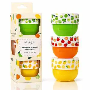 Snack Containers (4 Set) - 4.75 Oz Small Food Storage Cups with Lids - Fruit, Nuts, Sauce, Condiments & Salad Container for Lunch Box - (3 COLORS-5 Oz) Snack Containers (4 Set) - 4.75 Oz Small Food Storage Cups with Lids - Fruit, Nuts, Sauce, Condiments & Salad Container for Lunch Box - (3 COLORS-5 Oz)