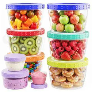 9 Pack- 17/10/5/2.7oz Reusable Freezer Storage Containers, Airtight Plastic Food Sauce Salad Dressing Storage Containers with Twist Top Lids, BPA Free, Stackable, Leakproof, Microwave/Dishwasher Safe 9 Pack- 17/10/5/2.7oz Reusable Freezer Storage Containers, Airtight Plastic Food Sauce Salad Dressing Storage Containers with Twist Top Lids, BPA Free, Stackable, Leakproof, Microwave/Dishwasher Safe
