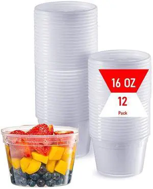 16 oz Clear Deli Containers with Lids. Pack of 12. Airtight Reusable Plastic Food and Multi-Purpose Containers. Microwave, Freezer and Dishwasher Safe 16 oz Clear Deli Containers with Lids. Pack of 12. Airtight Reusable Plastic Food and Multi-Purpose Containers. Microwave, Freezer and Dishwasher Safe