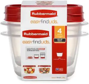Easy Find Lids Food Storage Containers, 2 Cup, Racer Red, 4-Piece Set Easy Find Lids Food Storage Containers, 2 Cup, Racer Red, 4-Piece Set
