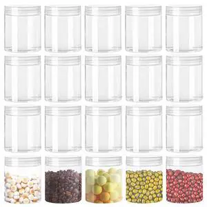 20 Pack 4oz Clear Plastic Jars with Lids,115ml Wide-Mouth Refillable Storage Containers,Empty Round Containers for Candy,Beads,Lotion,Slime Making and Food Storage 20 Pack 4oz Clear Plastic Jars with Lids,115ml Wide-Mouth Refillable Storage Containers,Empty Round Containers for Candy,Beads,Lotion,Slime Making and Food Storage
