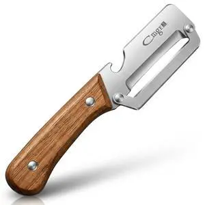 Premium Kitchen Peeler with Bottle Opener,Thickened by 80%(1.8MM) Stainless Steel Blade with Wooden Handle, Multi-functional Vegetable and Fruit Peelers for Carrot Pumpkin Potato Papaya,Right-Hand use Premium Kitchen Peeler with Bottle Opener,Thickened by 80%(1.8MM) Stainless Steel Blade with Wooden Handle, Multi-functional Vegetable and Fruit Peelers for Carrot Pumpkin Potato Papaya,Right-Hand use
