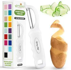 Premium Swivel Vegetable Peeler, Comfrotable Handle and Ultra Sharp Stainless Steel Blades - Perfect Kitchen Peeler For Veggie, Fruit, Potato, Carrot, Apple - White Premium Swivel Vegetable Peeler, Comfrotable Handle and Ultra Sharp Stainless Steel Blades - Perfect Kitchen Peeler For Veggie, Fruit, Potato, Carrot, Apple - White