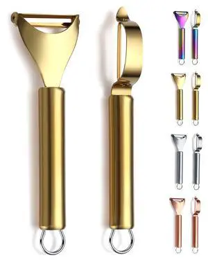 Gold Potato Vegetable And Fruit Peelers For Kitchen, Kyraton Titanium Gold Plating Stainless Steel Peelers,Sharp Blade And Ergonomic Non Slip Easy To Grip Set Of 2 Gold Potato Vegetable And Fruit Peelers For Kitchen, Kyraton Titanium Gold Plating Stainless Steel Peelers,Sharp Blade And Ergonomic Non Slip Easy To Grip Set Of 2