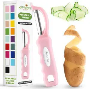 Premium Swivel Vegetable Peeler, Soft Grip Handle and Ultra Sharp Stainless Steel Blades - Perfect Kitchen Peeler For Veggie, Fruit, Potato, Carrot, Apple - Pink Lemonade Premium Swivel Vegetable Peeler, Soft Grip Handle and Ultra Sharp Stainless Steel Blades - Perfect Kitchen Peeler For Veggie, Fruit, Potato, Carrot, Apple - Pink Lemonade