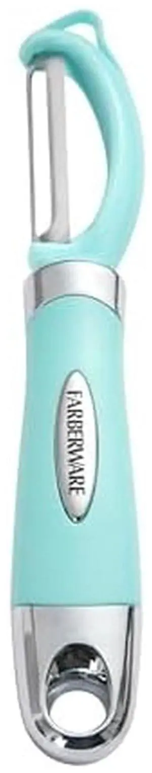 Vegetable Peeler, Pro2 Euro Peeler with Sharp Stainless Steel Swivel Blade and Ergonomic Handle, Dishwasher Safe, Aqua Sky Vegetable Peeler, Pro2 Euro Peeler with Sharp Stainless Steel Swivel Blade and Ergonomic Handle, Dishwasher Safe, Aqua Sky