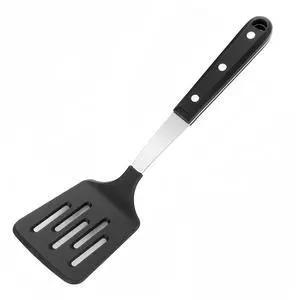 Stainless Steel Cooking Slotted Turner With Heat-resistant BPA-free nylon head Safe for Non-Stick Cookware POM Handles Heavy Duty Kitchen Spatulas For Serving Stainless Steel Cooking Slotted Turner With Heat-resistant BPA-free nylon head Safe for Non-Stick Cookware POM Handles Heavy Duty Kitchen Spatulas For Serving