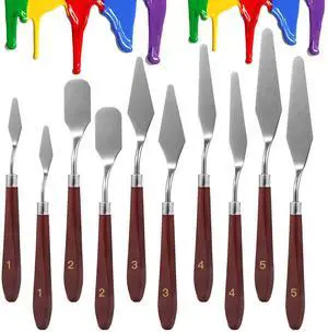 10PCS Palette Knife, Stainless Steel Painting Knife Set, Flexible Spatula Pallet Knife, Metal Artist Knives, Oil Painting Accessories Color Mixing Scraper for Oil, Canvas, Acrylic Painting 10PCS Palette Knife, Stainless Steel Painting Knife Set, Flexible Spatula Pallet Knife, Metal Artist Knives, Oil Painting Accessories Color Mixing Scraper for Oil, Canvas, Acrylic Painting