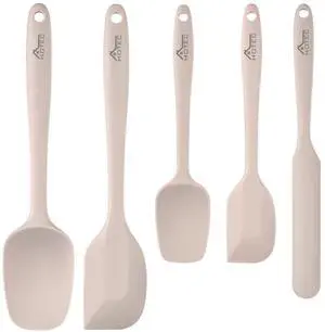 600 Heat Resistant BPA-Free Silicone Rubber Spatula Set,Kitchen Cooking Spatulas, Baking, Mixing for Non Stick Cookware, Dishwasher Safe, Set of 5, Khaki 600 Heat Resistant BPA-Free Silicone Rubber Spatula Set,Kitchen Cooking Spatulas, Baking, Mixing for Non Stick Cookware, Dishwasher Safe, Set of 5, Khaki