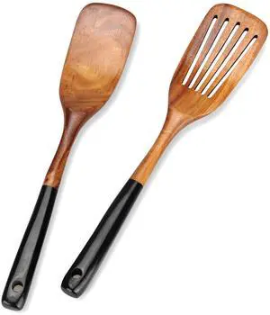 2 Pcs Wooden Spatula Set for Cooking Non Toxic Teak Kitchen Utensils Slotted Pancake Turner Flat Wood Wok Spatulas Bamboo Spoon for Cooking Utensil Set Spurtle Scraper Black Fish Egg Flipper Spatula 2 Pcs Wooden Spatula Set for Cooking Non Toxic Teak Kitchen Utensils Slotted Pancake Turner Flat Wood Wok Spatulas Bamboo Spoon for Cooking Utensil Set Spurtle Scraper Black Fish Egg Flipper Spatula